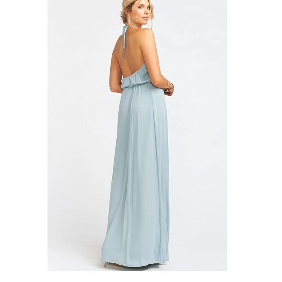 NWOT Show Me Your Mumu Dress Size Small Heather Halter Silver Sage Crisp - Picture 2 of 9